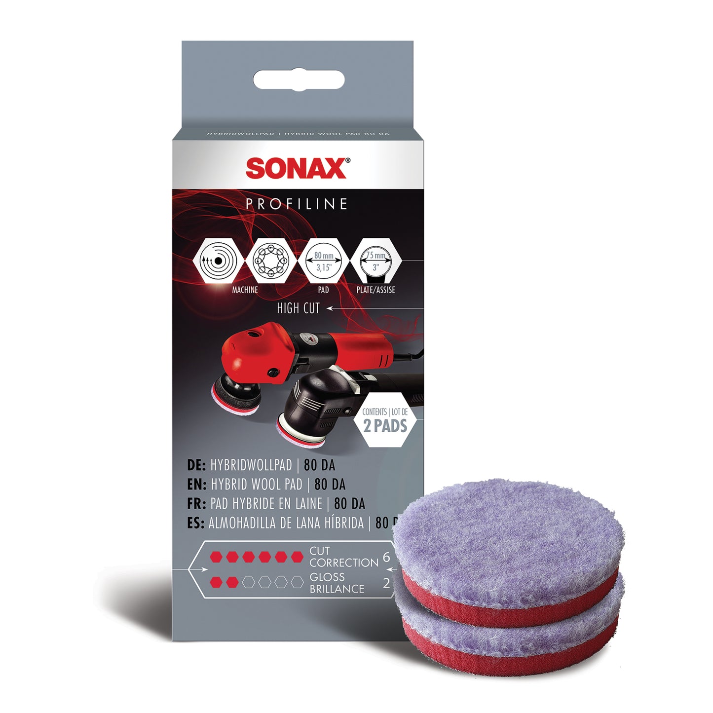 SONAX 3" Hybrid Wool Pad 80 DA